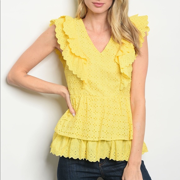 Tops - Eyelet Ruffle Top